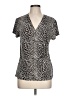 212 Collection Animal Print Black Short Sleeve Blouse Size L - photo 1