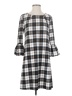 Nina Leonard Plaid Gray Casual Dress Size S - photo 1