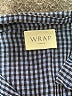 Wrap Checkered-gingham Blue Long Sleeve Blouse Size 2 - photo 7