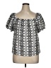 Sara Michelle Silver Short Sleeve Blouse Size XL - photo 1