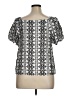Sara Michelle Silver Short Sleeve Blouse Size XL - photo 2