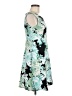DressBarn Print Teal Cocktail Dress Size 6 Petite - photo 4