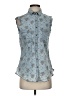 Overland Blue Sleeveless Button-Down Shirt Size S - photo 1