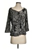 Jennifer Lopez Silver 3/4 Sleeve Blouse Size S - photo 1