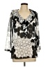 Kay Celine Silver Black 3/4 Sleeve Blouse Size L - photo 1