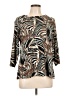 Emily Daniels Animal Print Brown 3/4 Sleeve Blouse Size L - photo 1