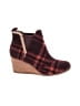 TOMS Plaid Burgundy Ankle Boots Size 8 - photo 1