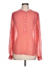 J.Crew Factory Store 100% Polyester Polka Dots Pink Long Sleeve Blouse Size L - photo 1