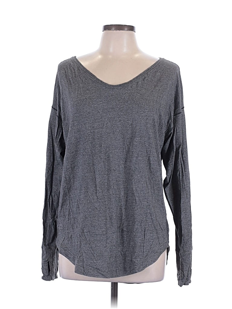 Pre-owned Lululemon Athletica Long Sleeve T-shirt In Gray