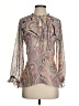 Future Vintage 100% Polyester Paisley Gray Long Sleeve Blouse Size S - photo 1