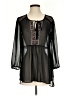 Black Rainn 100% Polyester Black 3/4 Sleeve Blouse Size S - photo 1