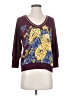 Tiny Floral Burgundy 3/4 Sleeve Top Size S - photo 1