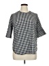 Assorted Brands Houndstooth Black Short Sleeve Blouse Size XL (estimated) - photo 1