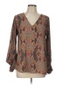 Adrienne Brown Long Sleeve Blouse Size L - photo 1
