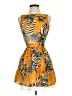 Thakoon Addition 100% Polyester Print Yellow Casual Dress Size 2 - photo 1