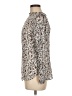 Ann Taylor LOFT 100% Viscose Animal Print Ivory Long Sleeve Blouse Size M - photo 5