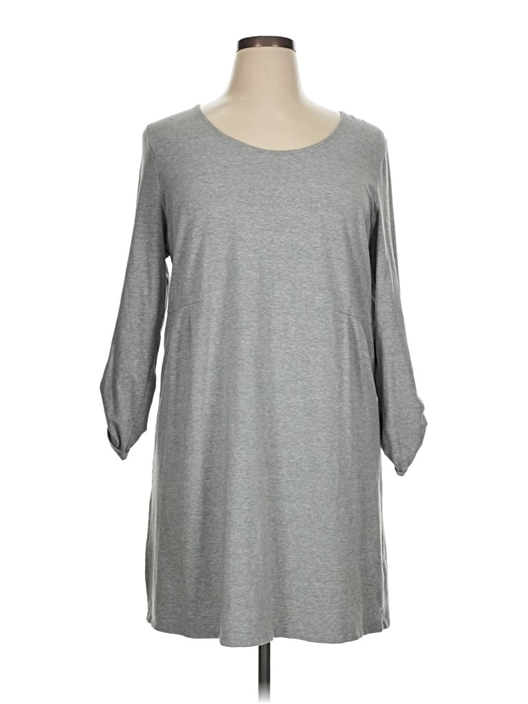 Pre-owned Jjill Casual Dress In Gray
