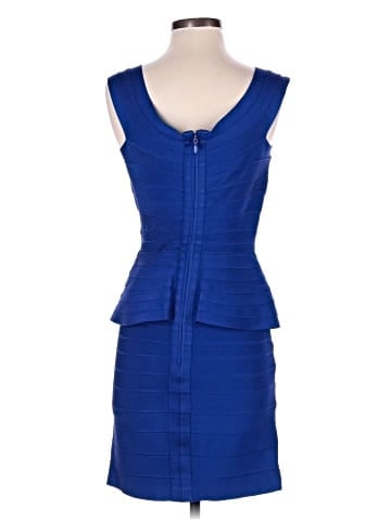 Herve Leger Blue Peplum Bandage Dress (view 2)