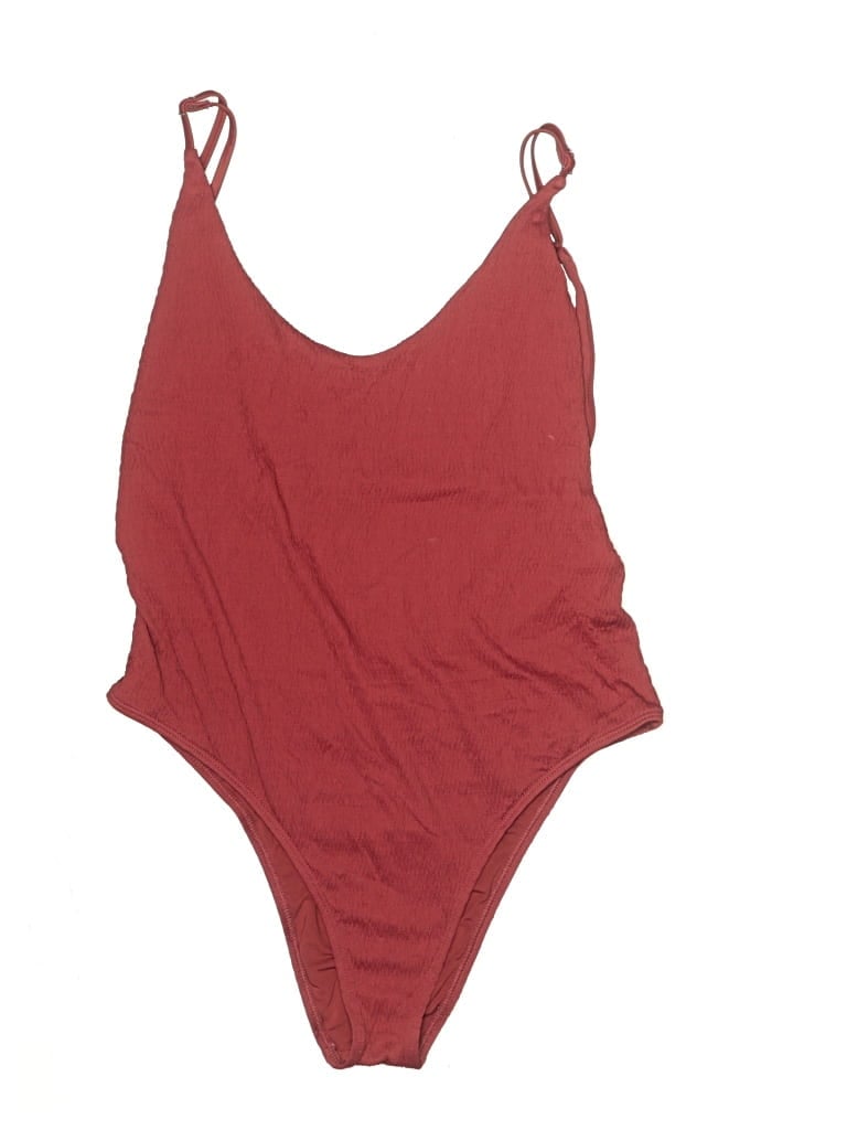 Pre-owned Aerie One Piece Swimsuit In Burgundy