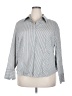 Talbots Stripes Silver Long Sleeve Button-Down Shirt Size 18 - photo 1