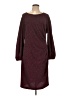 Perceptions Solid Burgundy Casual Dress Size XL - photo 1