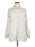Cato Stripes Ivory Long Sleeve Button-Down Shirt Size XL - photo 1