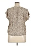 Mi ami 100% Viscose Animal Print Tan Short Sleeve Blouse Size XL - photo 2