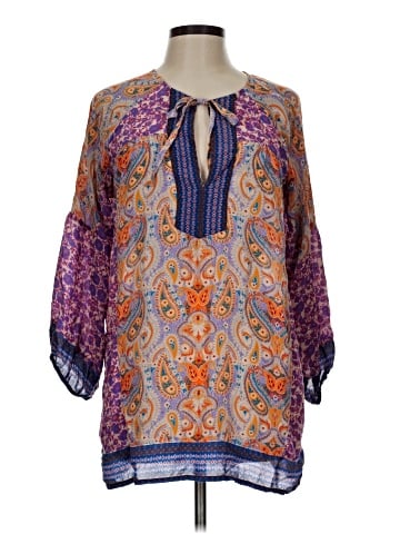 Tolani 3/4 Sleeve Silk Top (view 1)