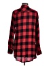 Rebellion 100% Rayon Plaid Red Long Sleeve Button-Down Shirt Size M - photo 2