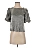 Code x Mode 100% Polyester Metallic Silver Short Sleeve Top Size XS - photo 1