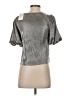 Code x Mode 100% Polyester Metallic Silver Short Sleeve Top Size XS - photo 2