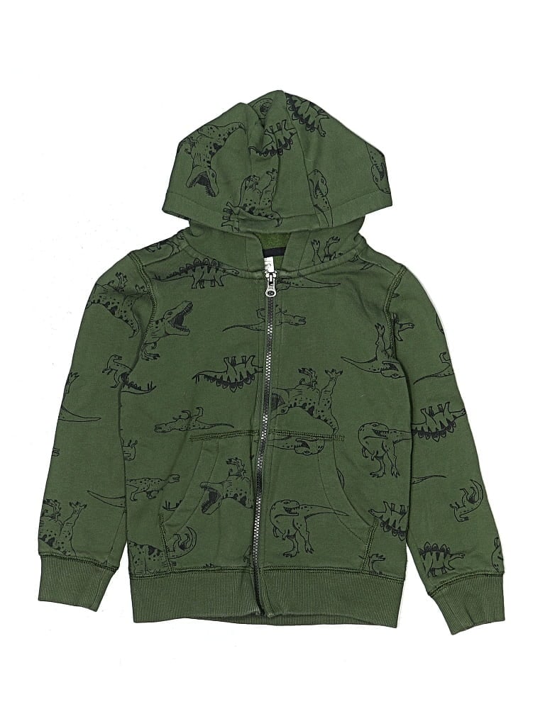 Pre-owned Carter's Kids' Zip Up Hoodie In Green