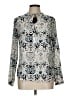 Tribal Jeans 100% Rayon Print Silver Long Sleeve Blouse Size L - photo 1