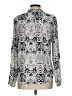 Tribal Jeans 100% Rayon Print Silver Long Sleeve Blouse Size L - photo 2