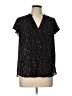 H&M 100% Polyester Animal Print Black Short Sleeve Blouse Size 12 - photo 1