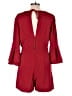 New York & Company Solid Red Romper Size M - photo 2