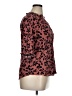 Bobeau 100% Rayon Print Pink Burgundy Short Sleeve Blouse Size XL - photo 4