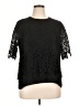 T Tahari 100% Polyester Black Short Sleeve Top Size XL - photo 1