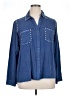 Cato 100% Rayon Blue Long Sleeve Button-Down Shirt Size XL - photo 1