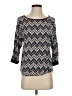 Ella Moss 100% Rayon Chevron-herringbone Blue 3/4 Sleeve Top Size XS - photo 1