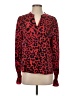 DKNY 100% Polyester Animal Print Red Long Sleeve Blouse Size S - photo 1