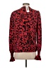 DKNY 100% Polyester Animal Print Red Long Sleeve Blouse Size S - photo 2