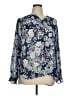 Cupio 100% Polyester Floral Blue Long Sleeve Blouse Size XL - photo 1
