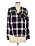 NSR 100% Rayon Plaid Blue Long Sleeve Henley Size L - photo 1