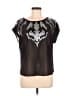 Ecote 100% Polyester Black Short Sleeve Blouse Size M - photo 1