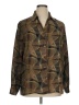 DressBarn 100% Polyester Print Brown Long Sleeve Blouse Size 1X - photo 1