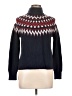 J.Crew Chevron-herringbone Blue Turtleneck Sweater Size L (estimated) - photo 1