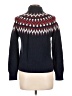 J.Crew Chevron-herringbone Blue Turtleneck Sweater Size L (estimated) - photo 2