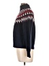 J.Crew Chevron-herringbone Blue Turtleneck Sweater Size L (estimated) - photo 5