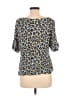 H&M 100% Viscose Blue Short Sleeve Blouse Size 6 - photo 2